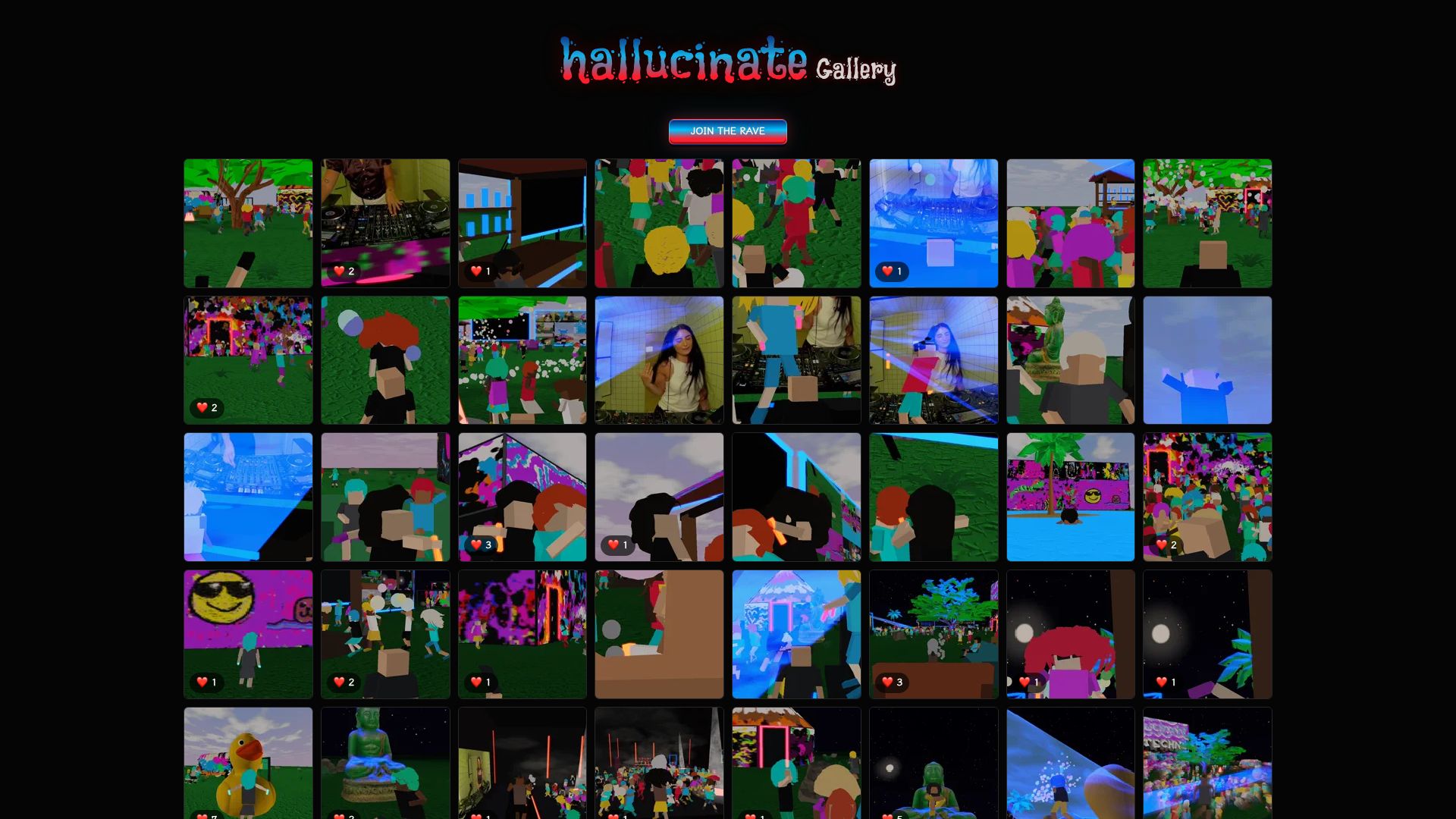 Screenshot of hallucinate.site: Show HN: 2 Weeks of Hallucinate – The Photo Gallery