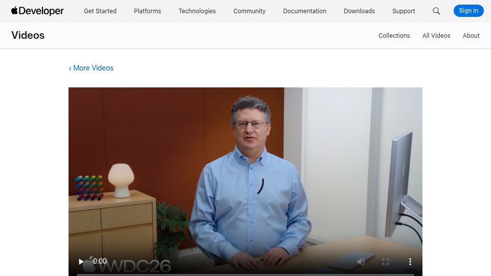 Screenshot of developer.apple.com: Enhance RAW image processing with Core Image [video]