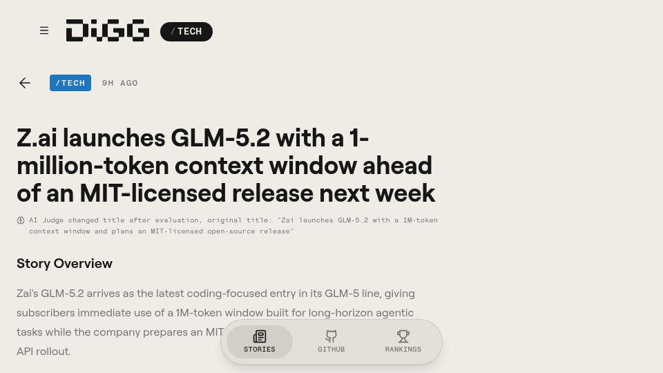 Screenshot of twitter.com: GLM 5.2 Is Out