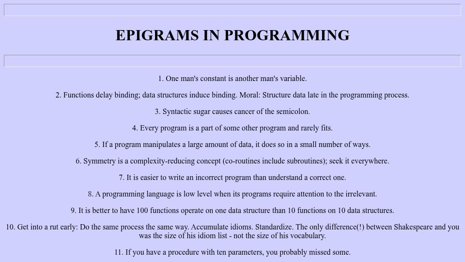 Screenshot of cs.yale.edu: Perlisisms (1982)