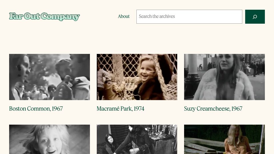 Screenshot of faroutcompany.com: FarOutCompany