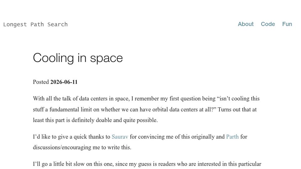 Screenshot of guille.site: Cooling in Space
