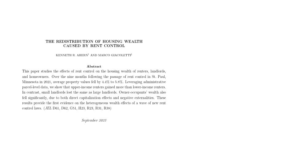 Screenshot of rhawa.org: The redistribution of housing wealth caused by rent control [pdf]