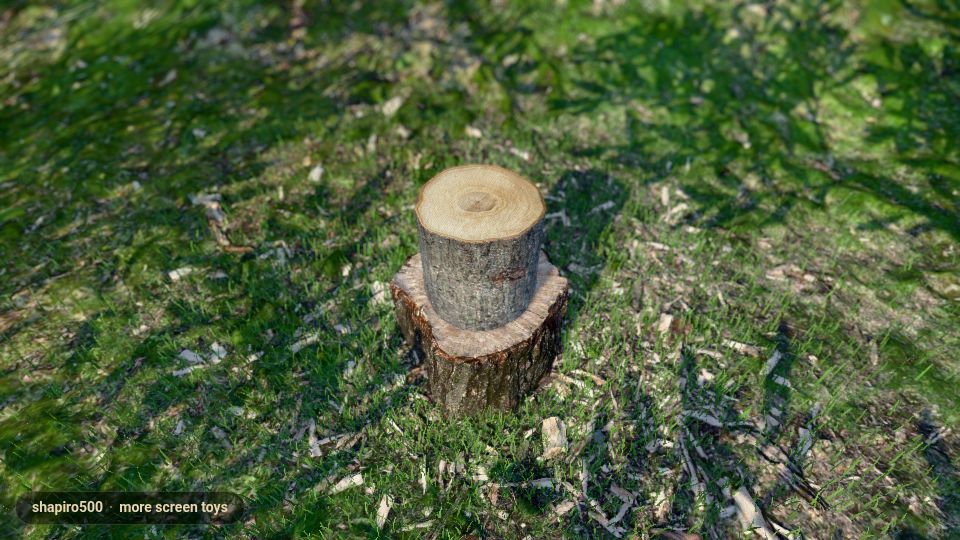 Screenshot of screen.toys: Firewood Splitting Simulator