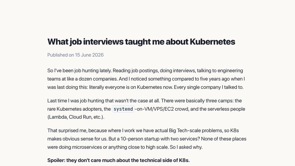 Screenshot of notnotp.com: What job interviews taught me about Kubernetes