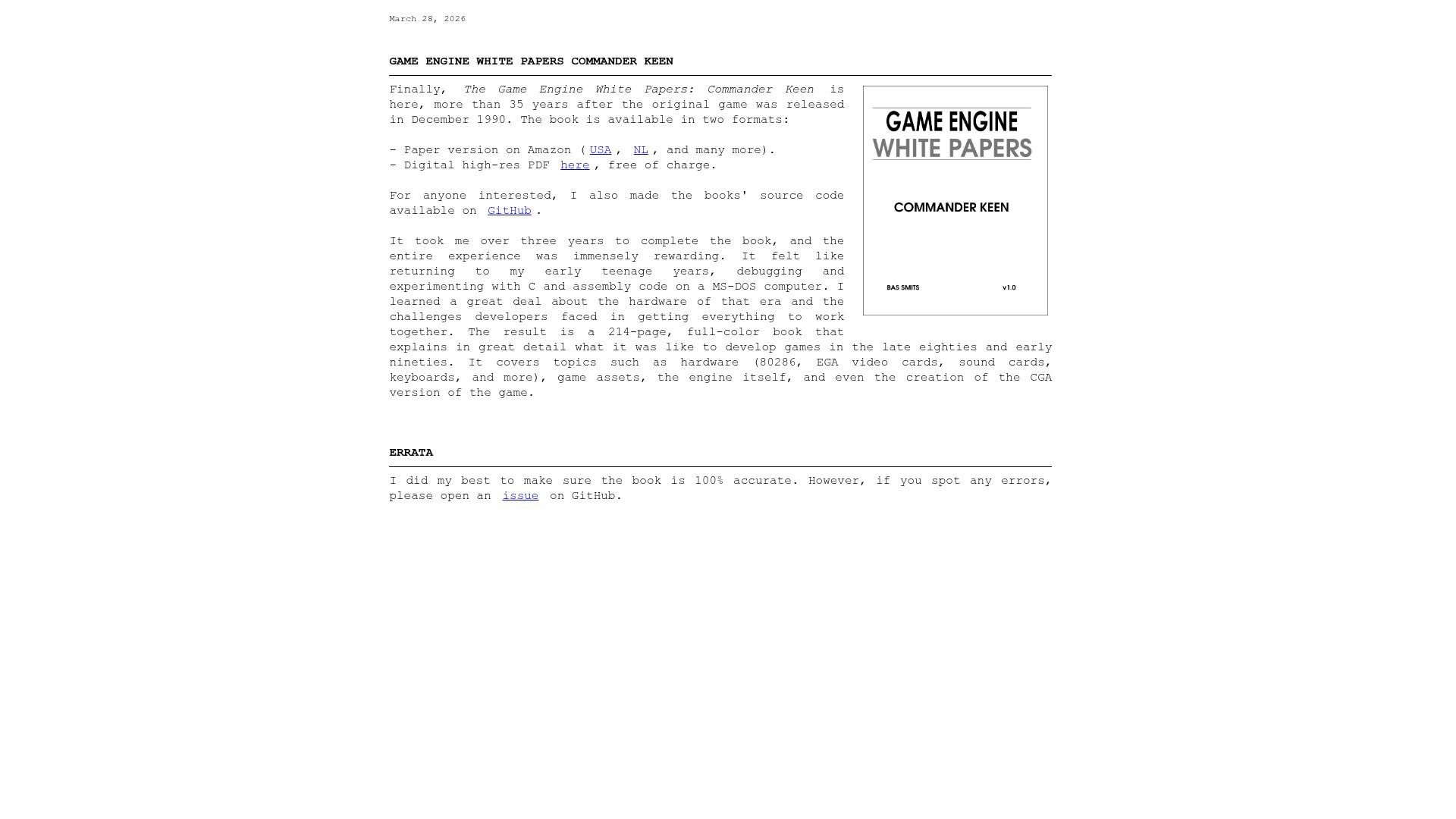 Screenshot of forgottenbytes.net: Game Engine White Papers: Commander Keen
