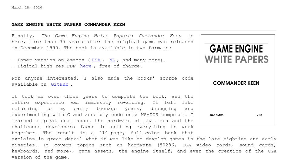 Screenshot of forgottenbytes.net: Game Engine White Papers: Commander Keen