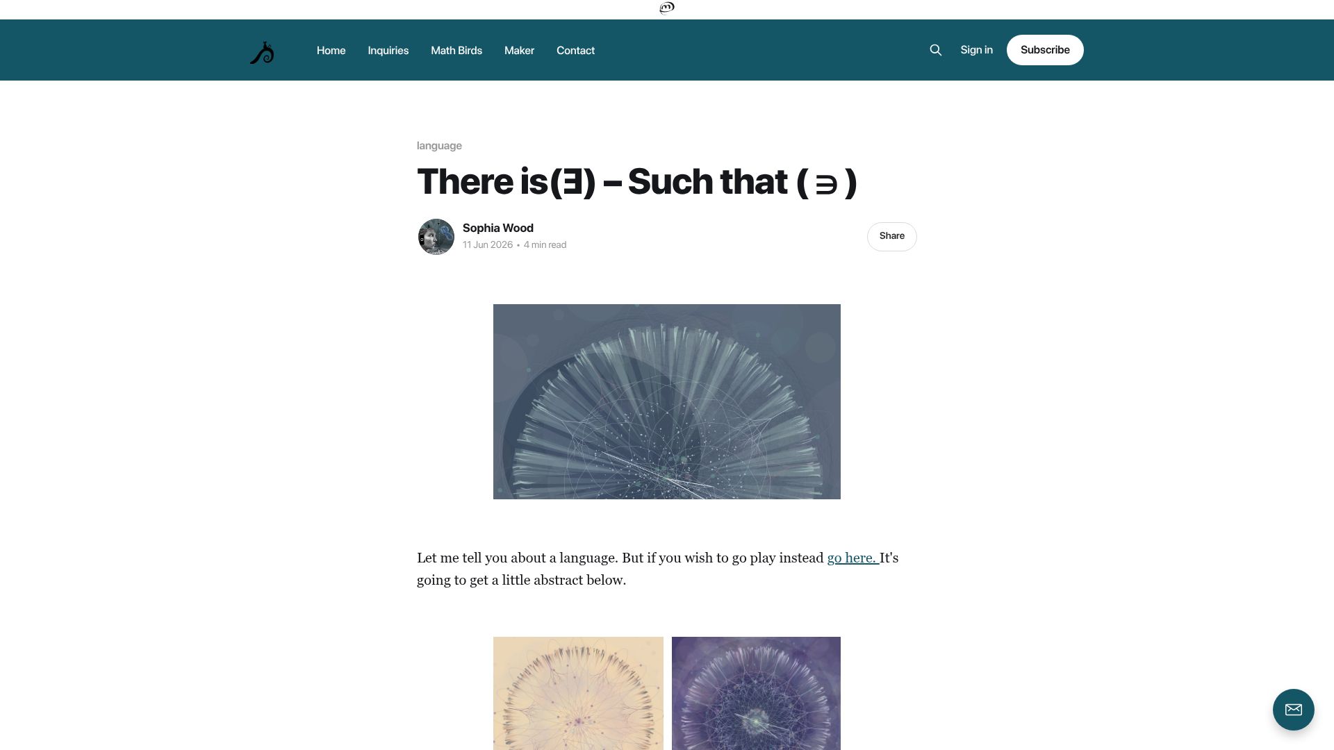 Screenshot of fractalkitty.com: There Is(Ǝ) – Such That (∋)