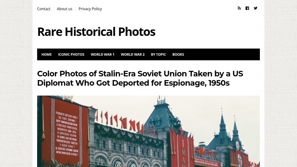 Screenshot of rferl.org: The Manhoff Archives: Color photos of Stalin-era USSR taken by a US diplomat