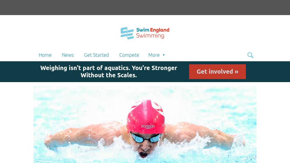 Screenshot of swimming.org: The history of butterfly swimming