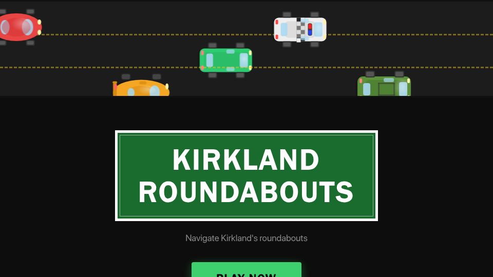 Screenshot of kirklandroundabouts.com: Kirkland Roundabouts