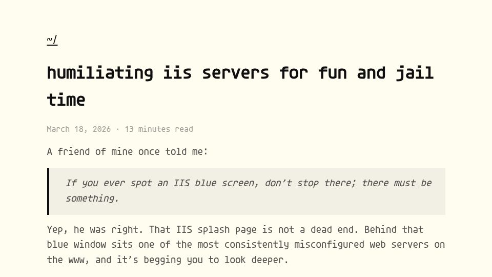 Screenshot of mll.sh: Humiliating IIS servers for fun and jail time