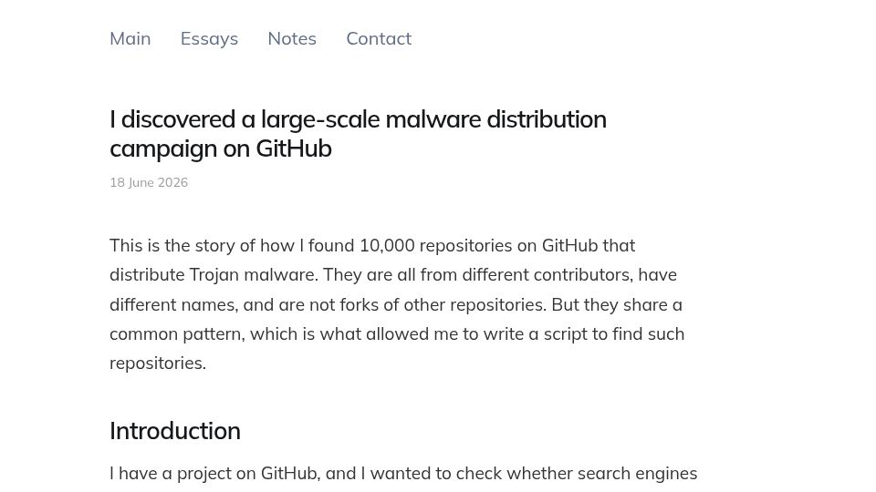 Screenshot of orchidfiles.com: I found 10k GitHub repositories distributing Trojan malware
