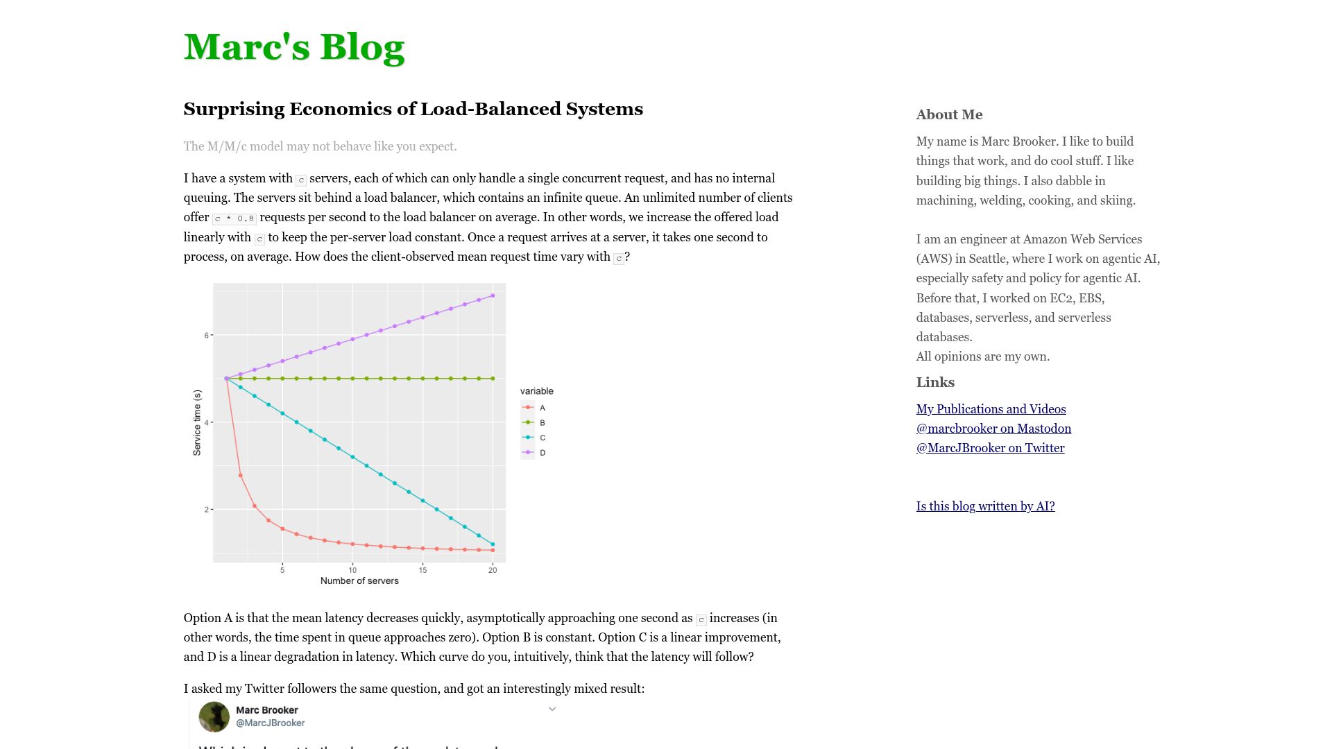Screenshot of brooker.co.za: Surprising economics of load-balanced systems