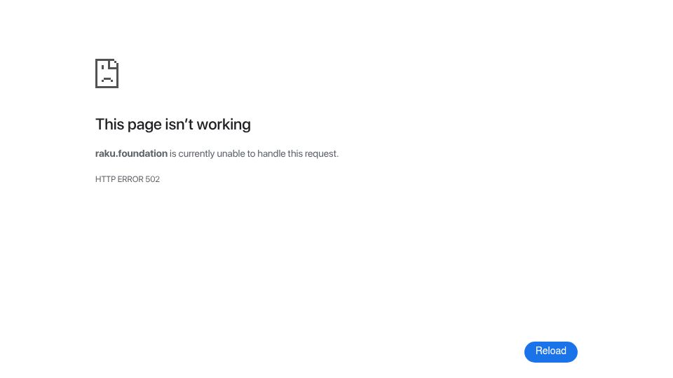 Screenshot of raku.foundation: The Raku Foundation is born