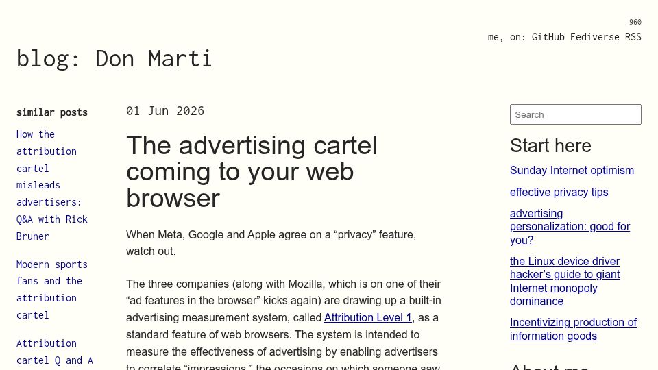 Screenshot of blog.zgp.org: The advertising cartel coming to your web browser
