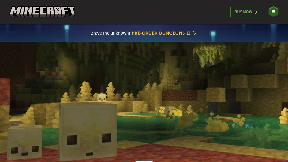 Screenshot of minecraft.net: Minecraft: Java Edition 26.2, the first version with Vulkan 1.2