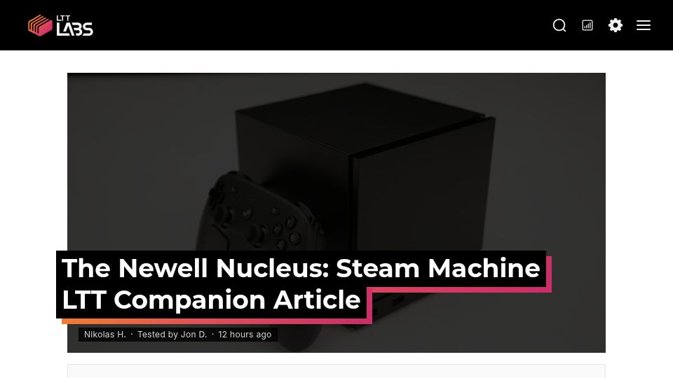 Screenshot of lttlabs.com: Steam Machine game testing