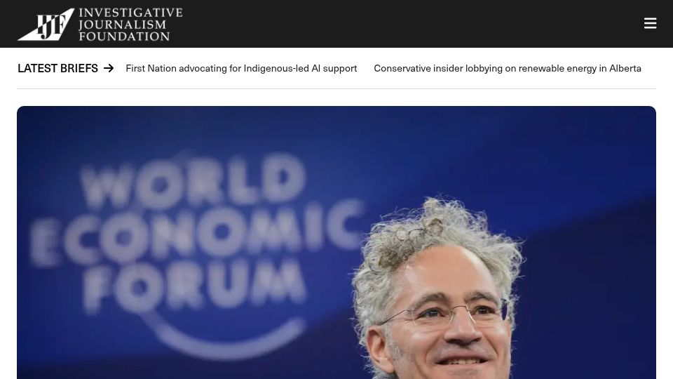Screenshot of theijf.org: Canadian government spent $46.8M on a secret Palantir contract