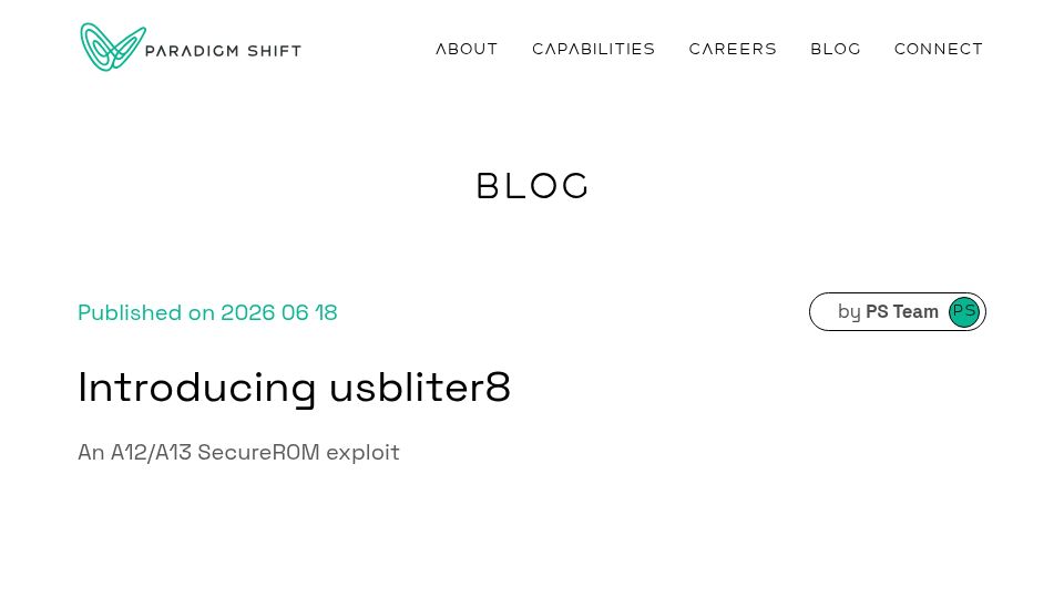 Screenshot of ps.tc: Usbliter8: an A12/A13 SecureROM Exploit