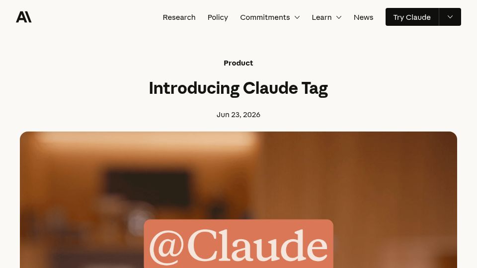 Screenshot of anthropic.com: Claude Tag