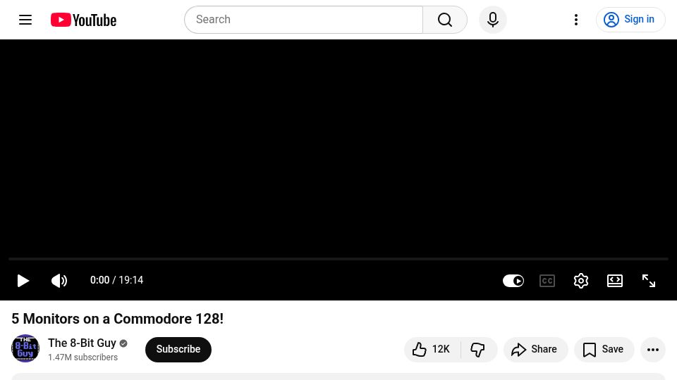 Screenshot of youtube.com: Five monitors on a Commodore 128 [video]