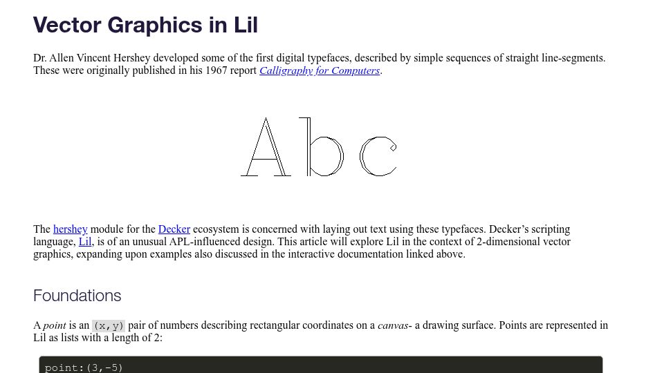 Screenshot of beyondloom.com: Vector Graphics in Lil