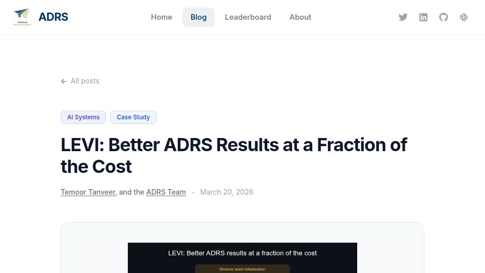 Screenshot of ucbskyadrs.github.io: Systems optimization should be part of CI/CD