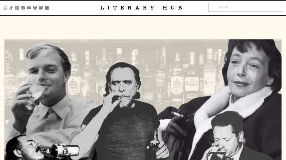 Screenshot of lithub.com: Writers and Drugs