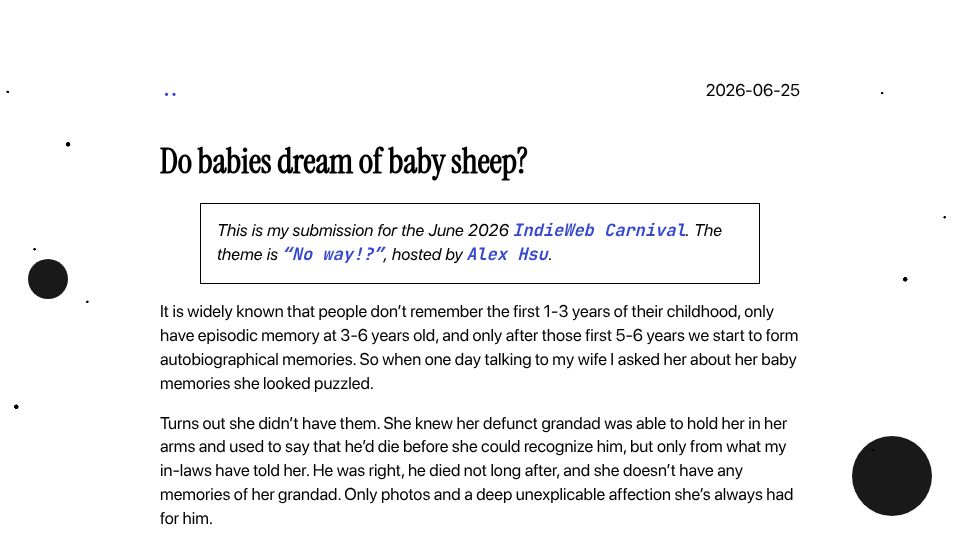Screenshot of devz.cl: Do Babies Dream of Baby Sheep?