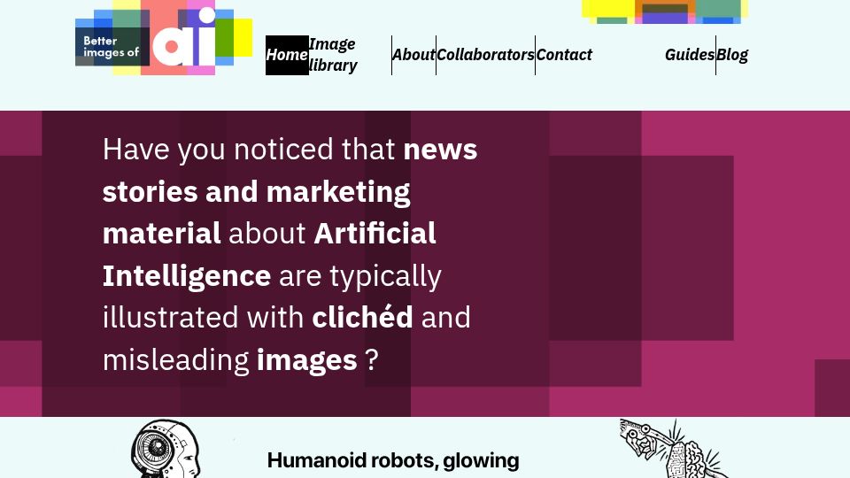 Screenshot of betterimagesofai.org: Better Images of AI