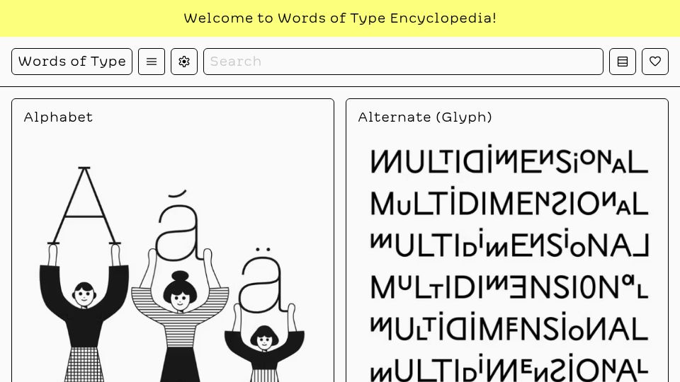 Screenshot of wiki.wordsoftype.com: Words of Type