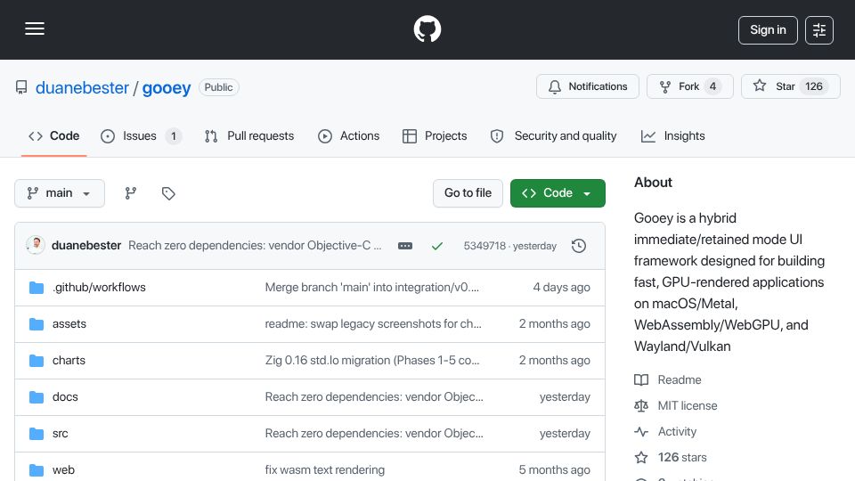 Screenshot of github.com: Gooey: A GPU-accelerated UI framework for Zig