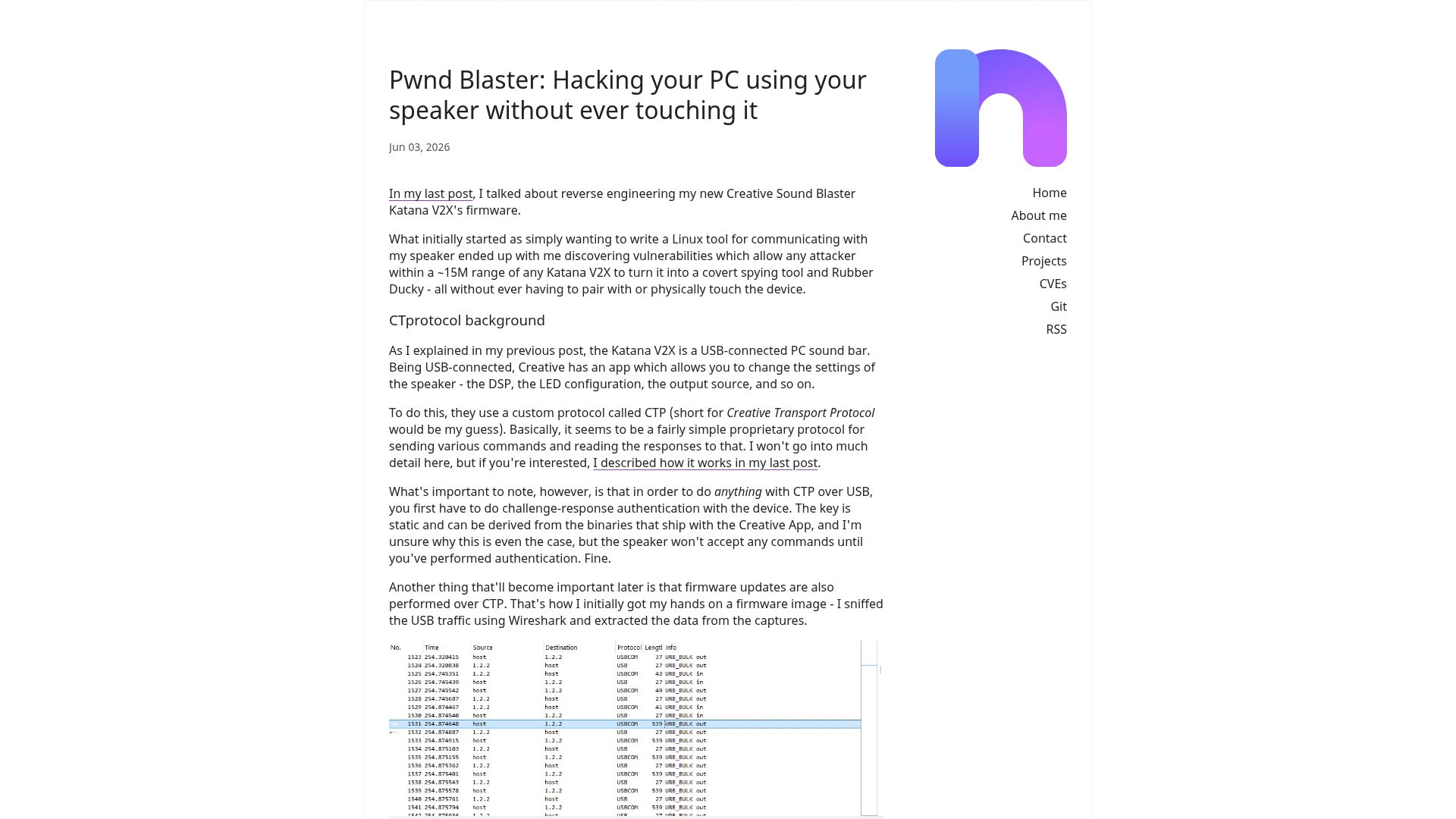 Screenshot of blog.nns.ee: Pwnd Blaster: Hacking your PC using your speaker without ever touching it