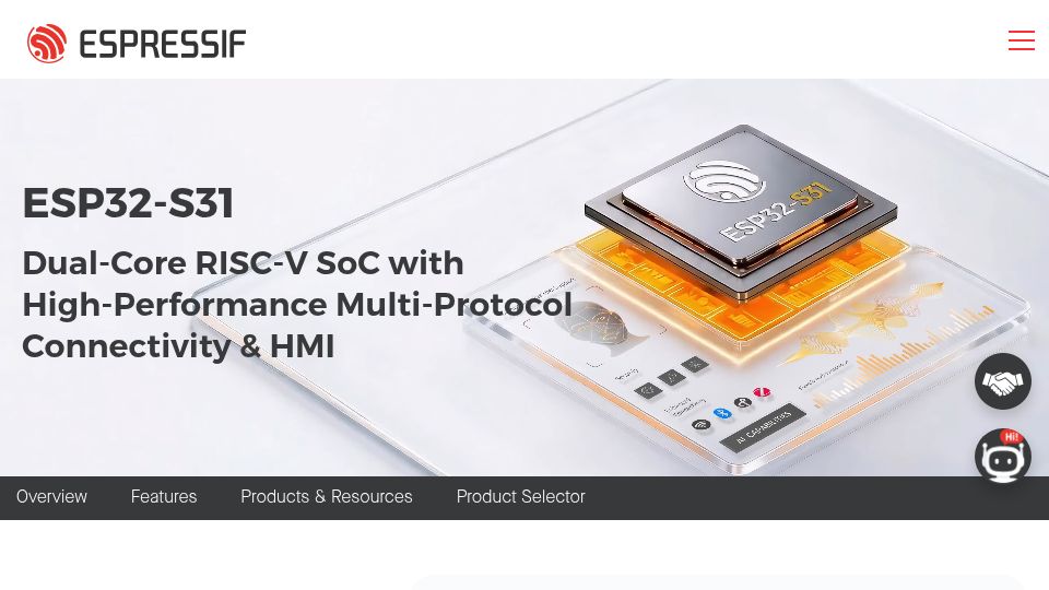 Screenshot of espressif.com: ESP32-S31