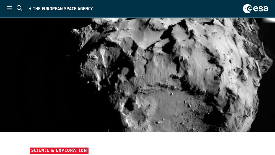 Screenshot of esa.int: Philae's extraordinary comet landing relived (2024)