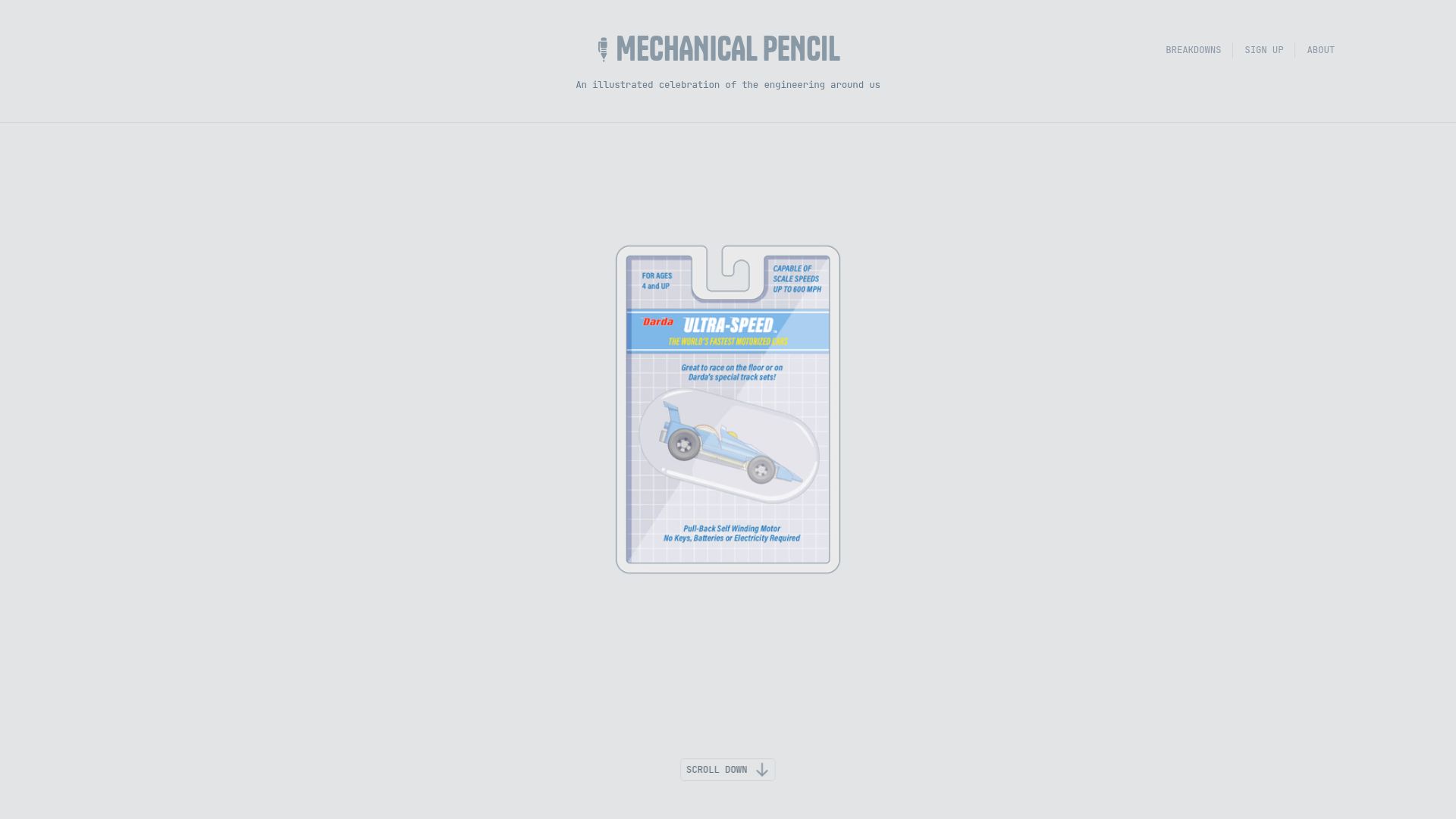 Screenshot of mechanical-pencil.com: How does a pull-back car work? Illustrated teardown