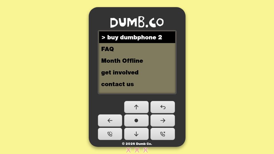 Screenshot of dumb.co: Dumbphone 2