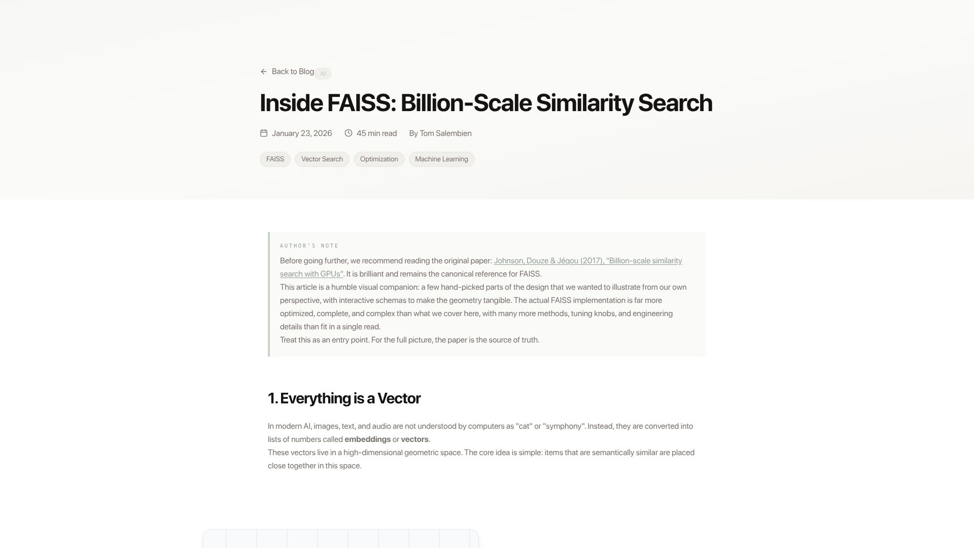 Screenshot of fremaconsulting.ch: Inside FAISS: Billion-Scale Similarity Search