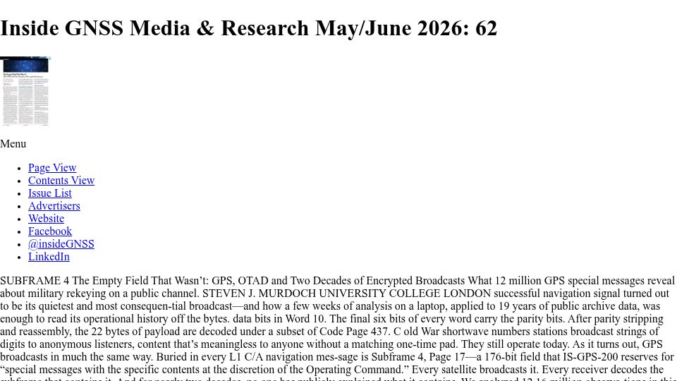 Screenshot of benthamsgaze.org: The Quiet Numbers Station: Decoding Nineteen Years of GPS Cryptography