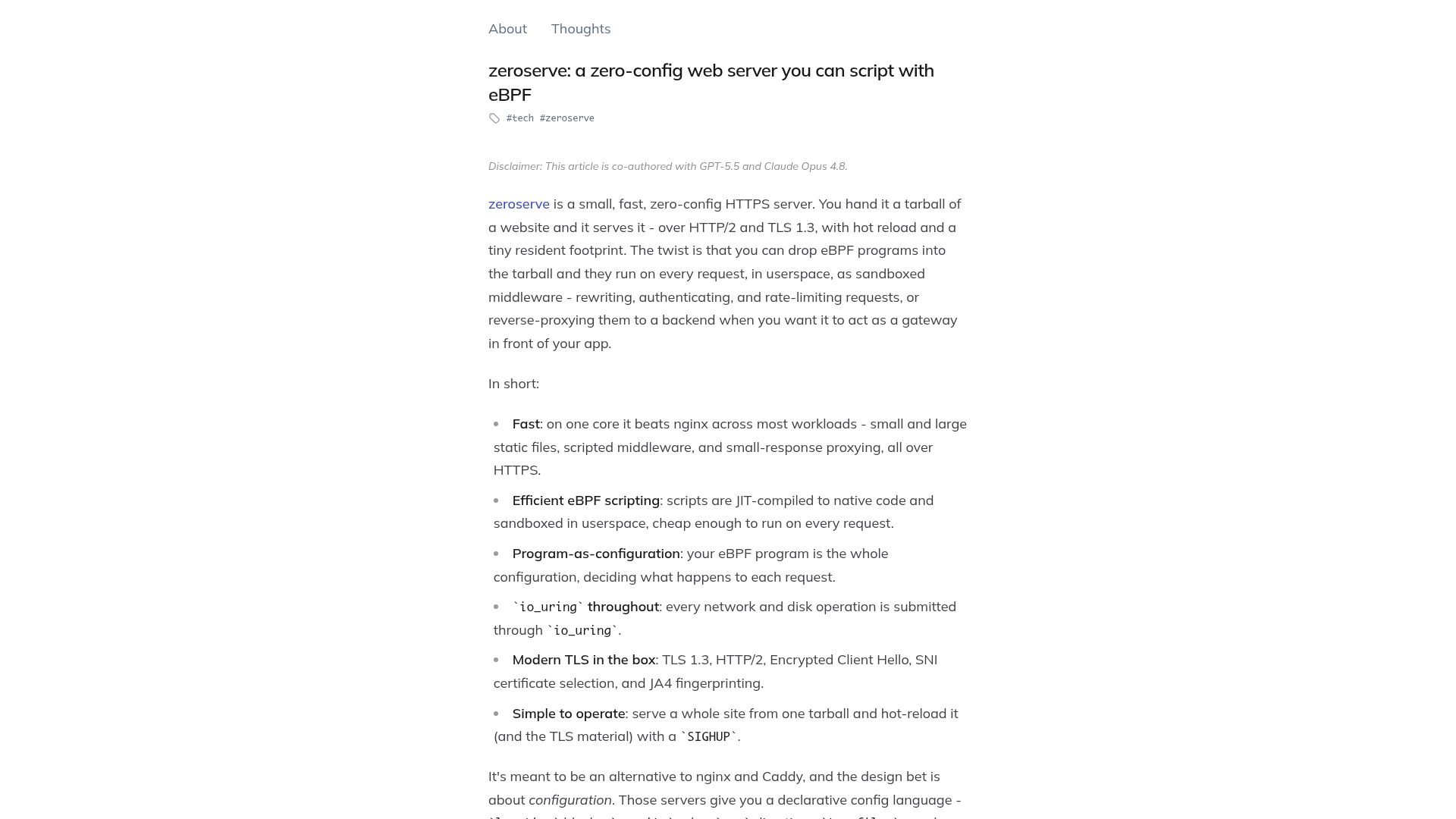 Screenshot of su3.io: Zeroserve: A zero-config web server you can script with eBPF