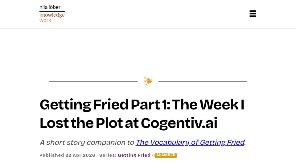 Screenshot of nlkw.de: The week I lost the plot at a startup where the tools worked as advertised