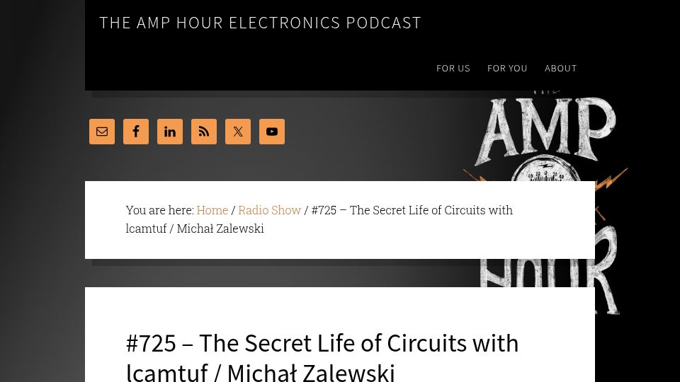 Screenshot of theamphour.com: The Secret Life of Circuits with lcamtuf / Michał Zalewski (Audio Interview)