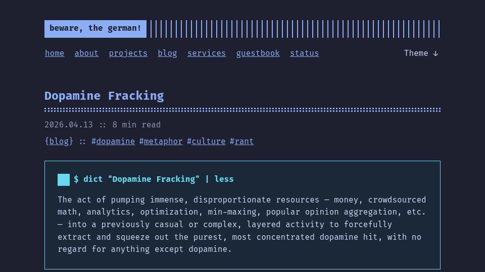 Screenshot of igerman.cc: Dopamine Fracking