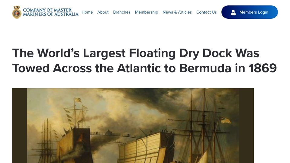 Screenshot of mastermariners.org.au: Giant Floating Victorian Drydock