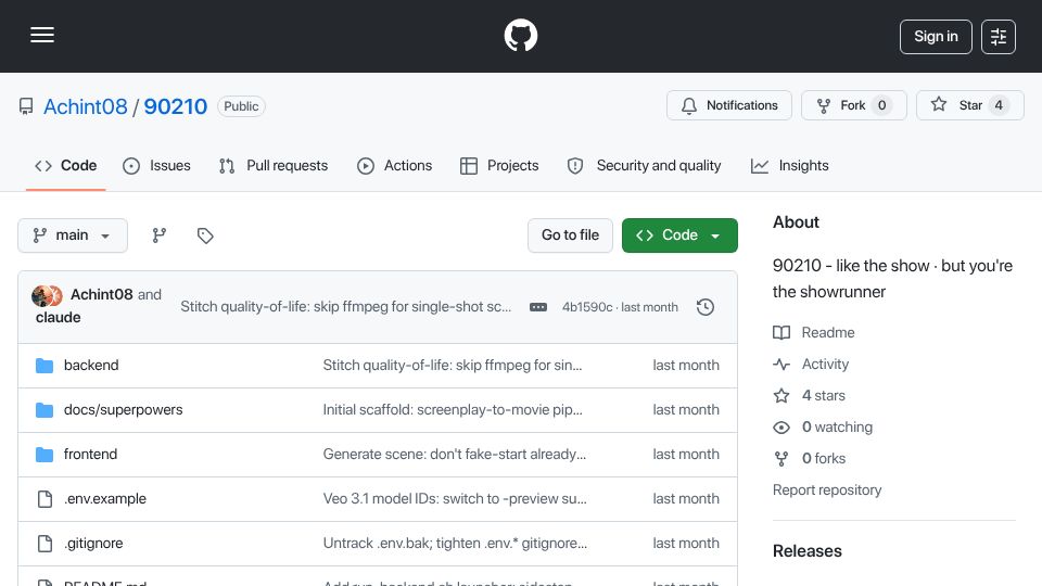 Screenshot of github.com: 90210 – running the show without property tax