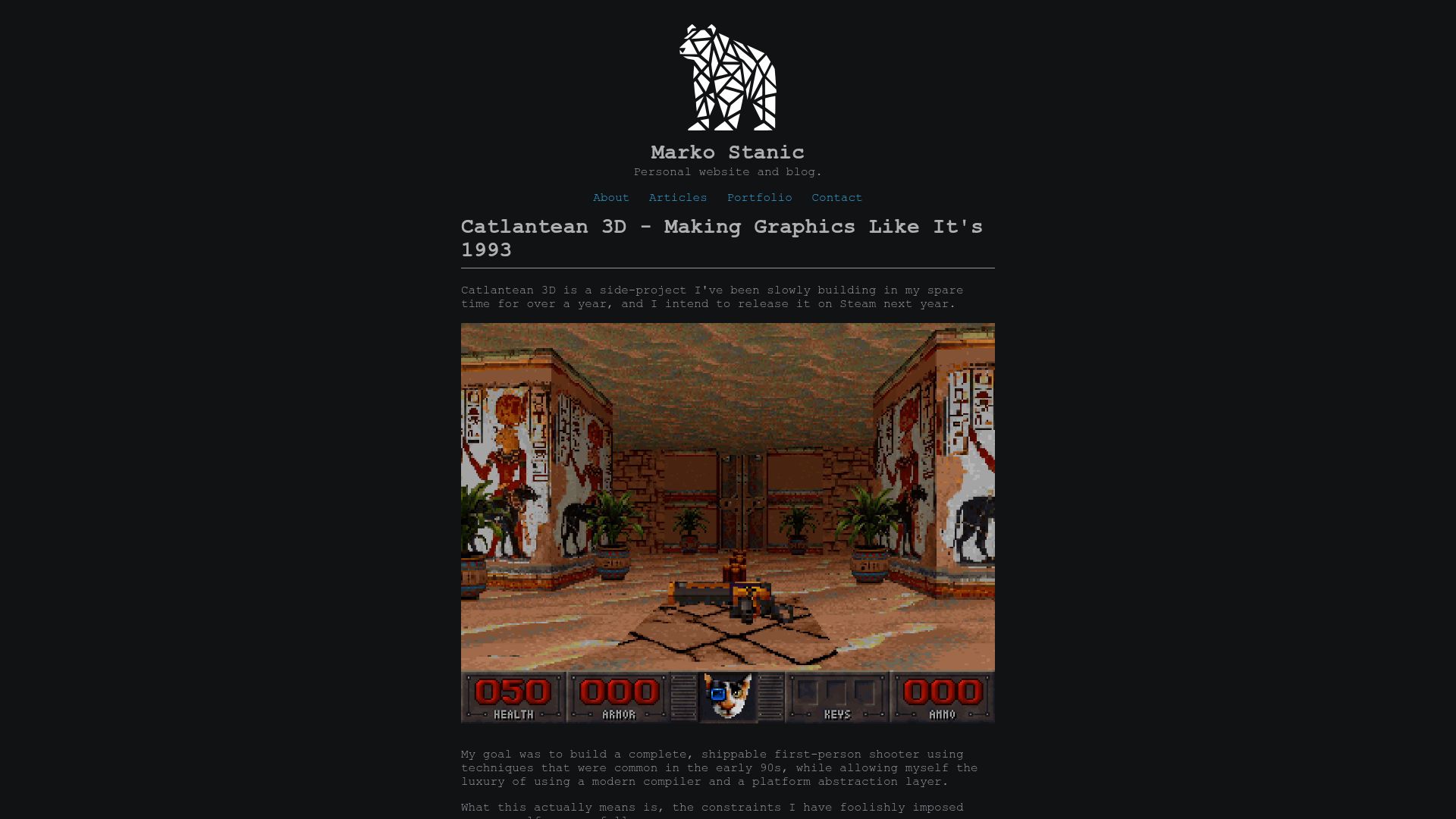 Screenshot of staniks.github.io: Making Graphics Like it's 1993