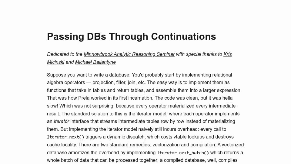 Screenshot of remy.wang: Passing DBs through continuations