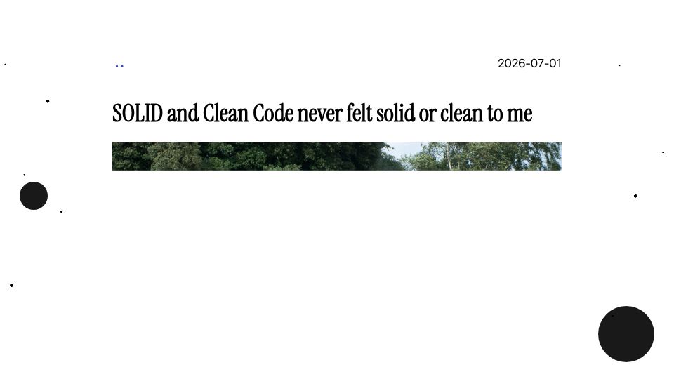Screenshot of devz.cl: Solid and Clean Code never felt solid or clean to me