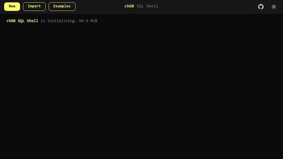 Screenshot of wasm.chdb.io: A complete ClickHouse OLAP engine, compiled to WebAssembly